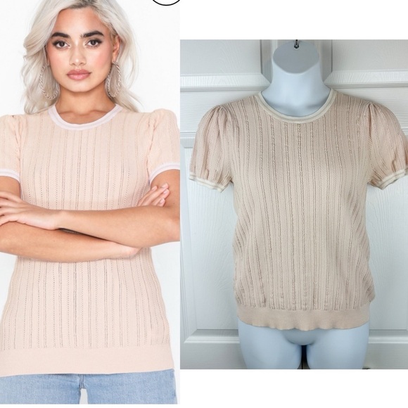 Lauren Ralph Lauren Peach Trevona Short Sleeve Sweater Size Extra Large - Picture 1 of 12